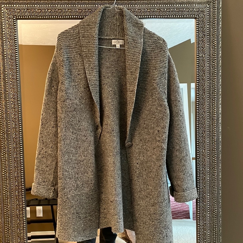 Oversized gray cardigan